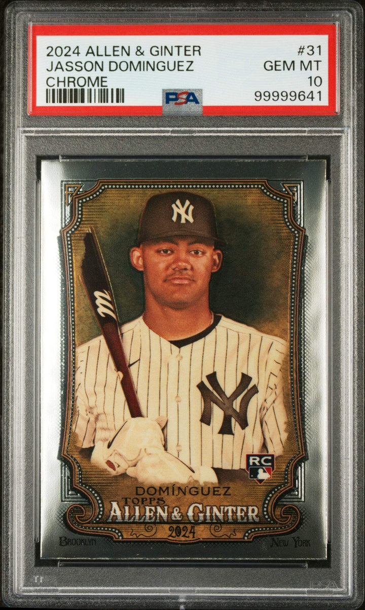 Graded 2024 Allen & Ginter Jasson Dominguez #31 Chrome RC Baseball Card PSA 10