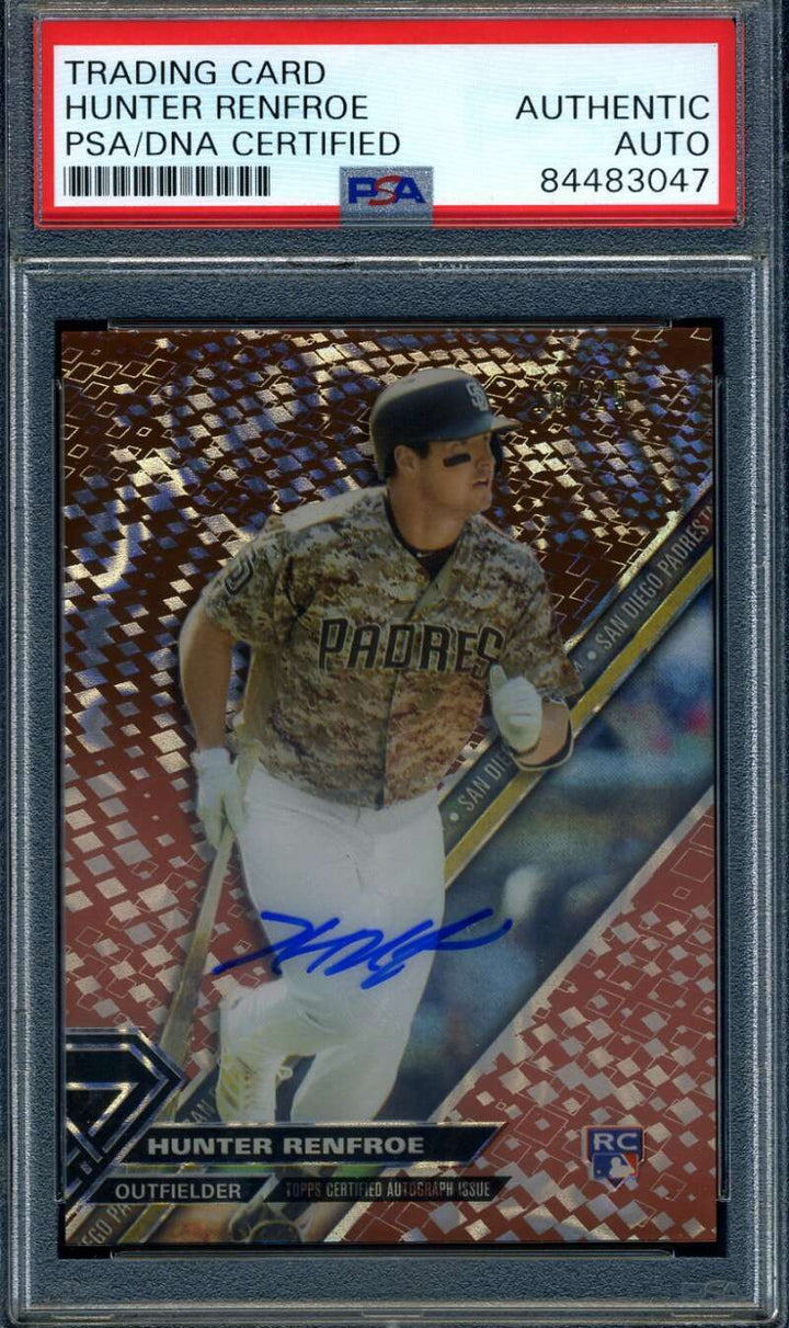 Hunter Renfroe PSA DNA Coa Signed 2017 Topps Rookie Autograph