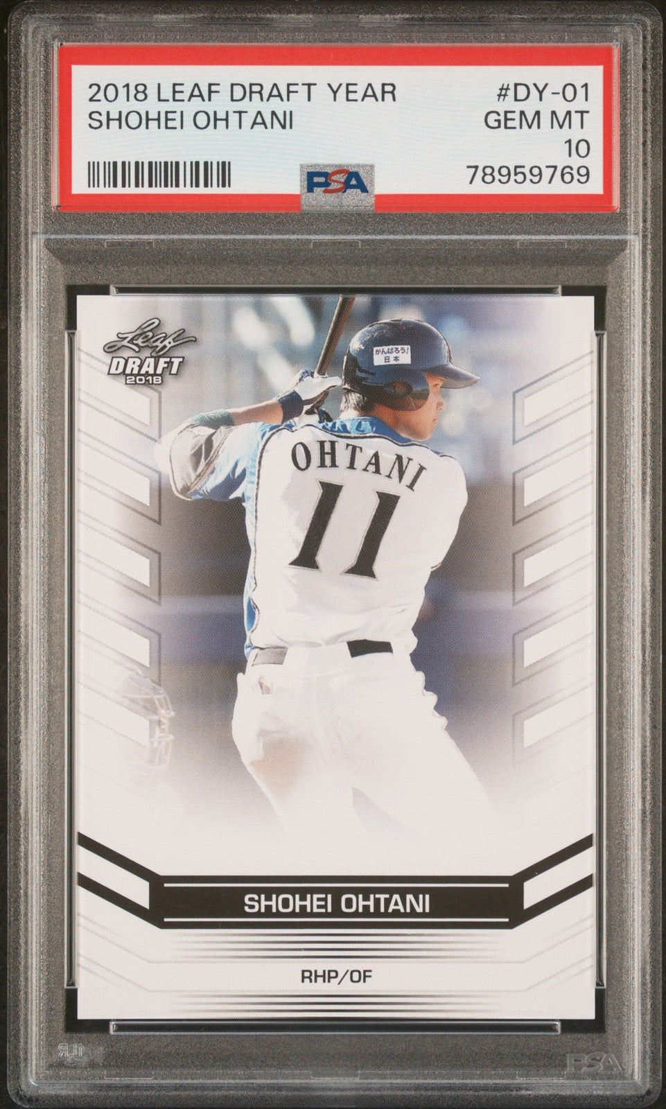 Graded 2018 Leaf Draft Year Shohei Ohtani #DY-01 Draft Stars Rookie Card PSA 10