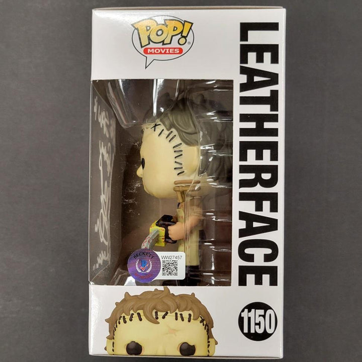 Bob Elmore signed Leatherface Funko Pop Inscription autograph Beckett BAS WIT