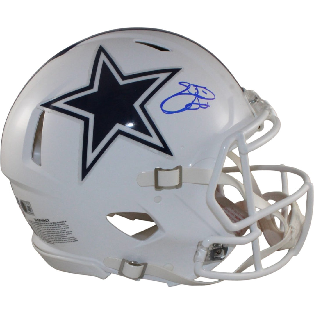 Emmitt Smith Signed Dallas Cowboys Authentic 2022 ALT Helmet Beckett WIT 57520
