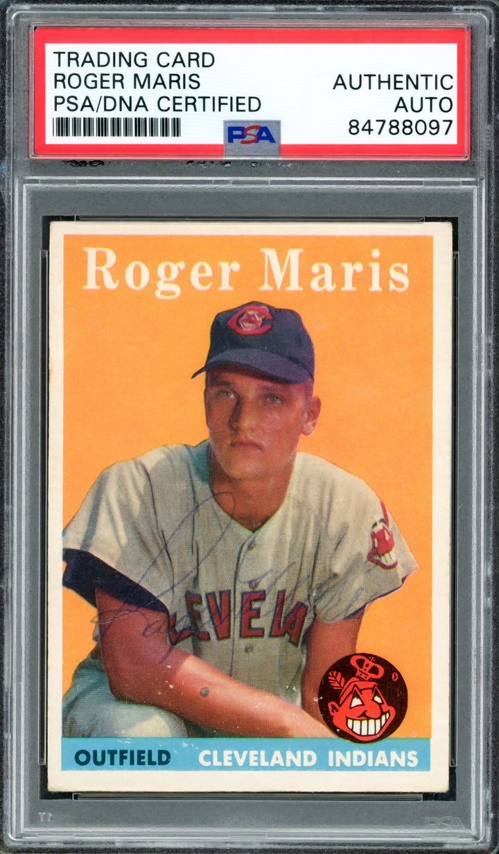 Roger Maris Signed 1958 Topps RC 47 New York Yankees PSA/DNA #84788097
