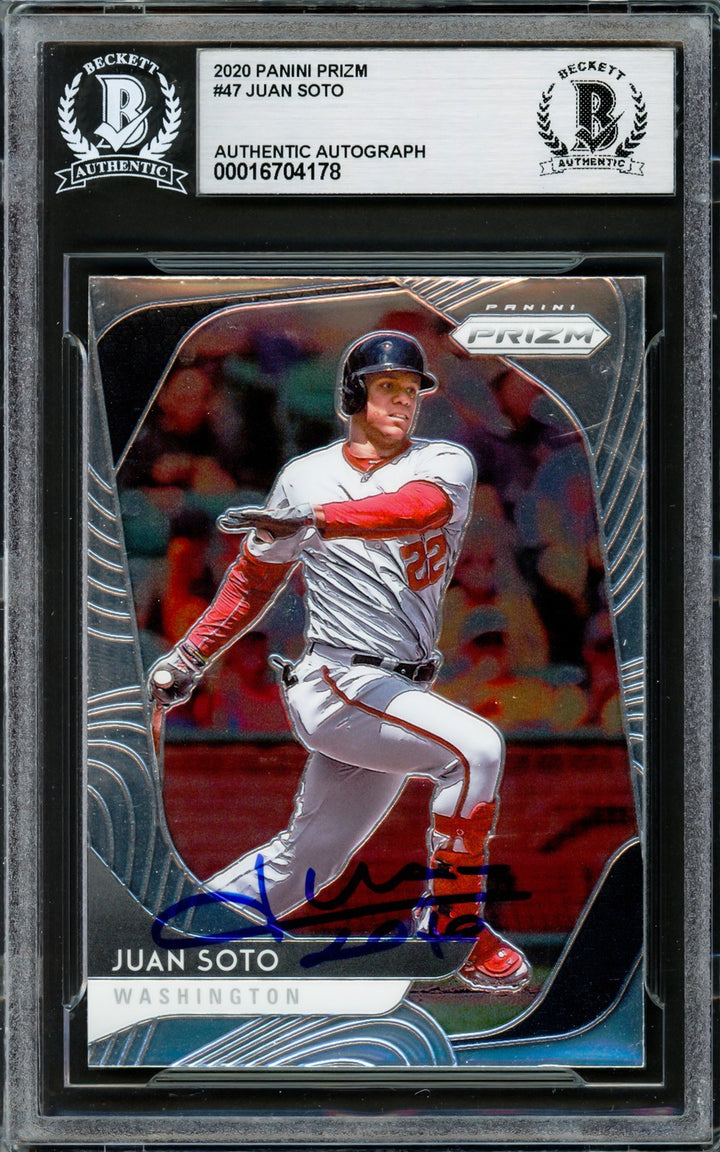 Juan Soto Autographed Signed 2020 Panini Prizm Card 47 New York Mets Beckett