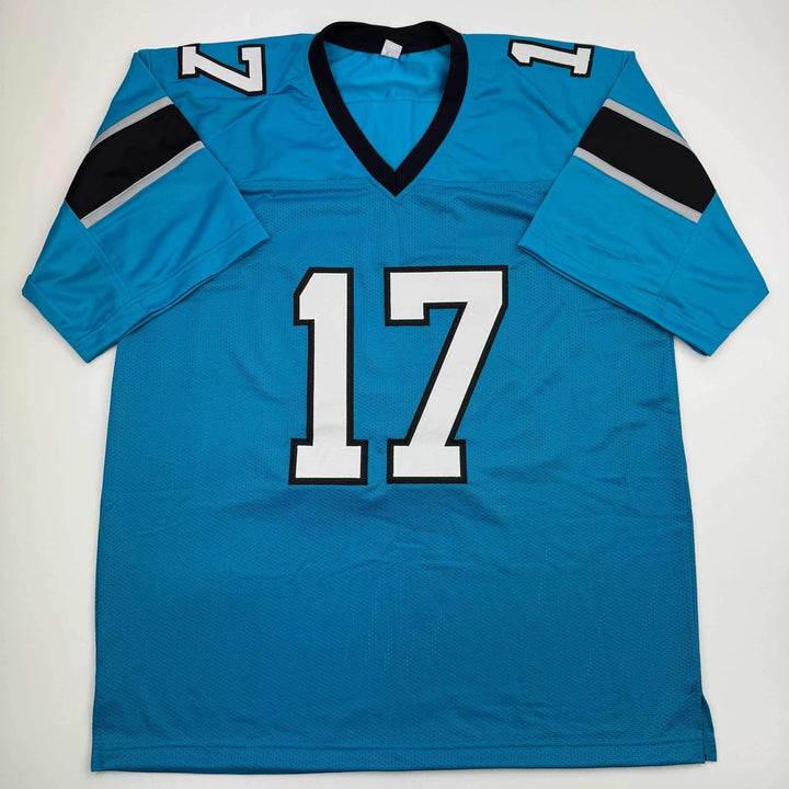 Autographed/Signed Xavier Legette Carolina Blue Football Jersey Beckett BAS COA