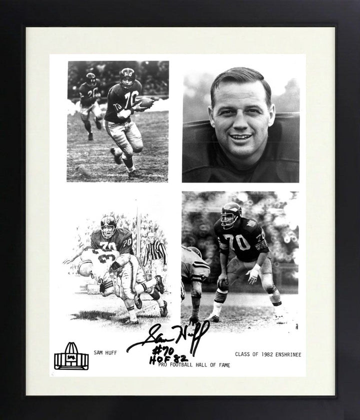 Sam Huff signed Washington/Giants HOF Enshrinee 8x10 Photo HOF dings Framed- COA