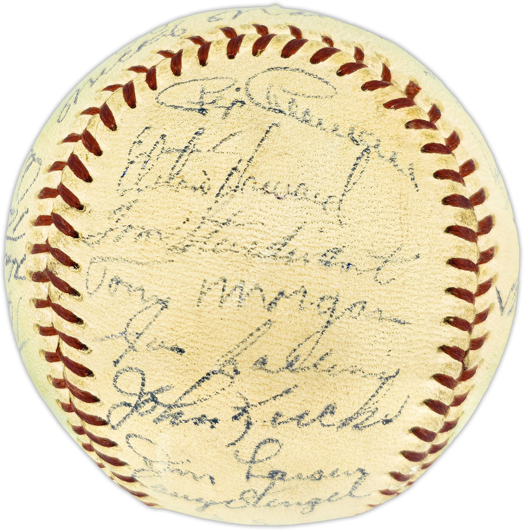 1955 Yankees Auto Official Harridge AL Baseball 30 Sigs Mickey Mantle Beckett 59