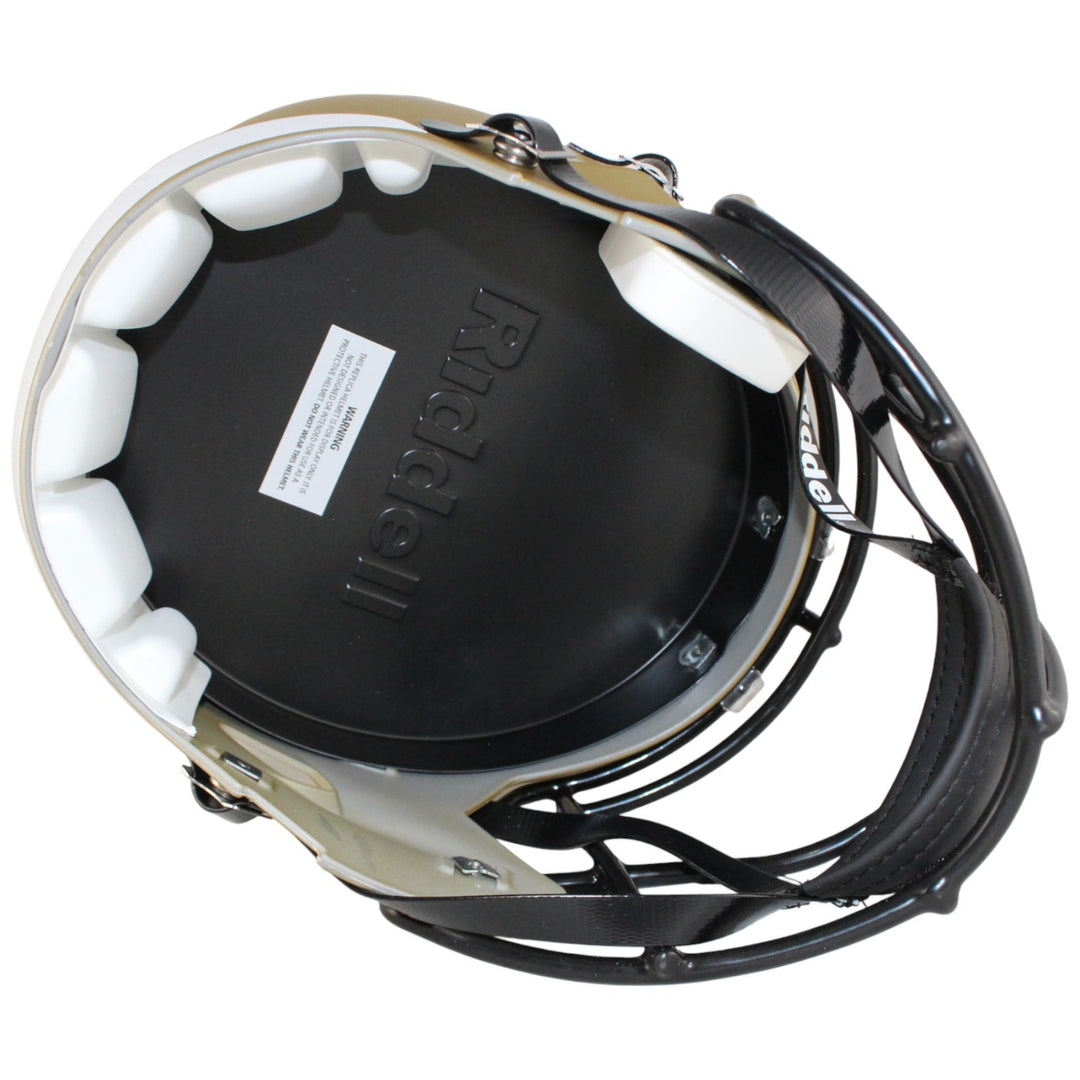 Travis Hunter Autographed Colorado Buffaloes F/S Gold Helmet Beckett W 53366
