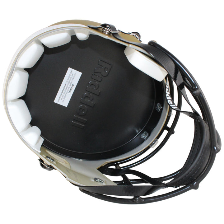 Travis Hunter Autographed Colorado Buffaloes F/S Gold Helmet Beckett W 53366