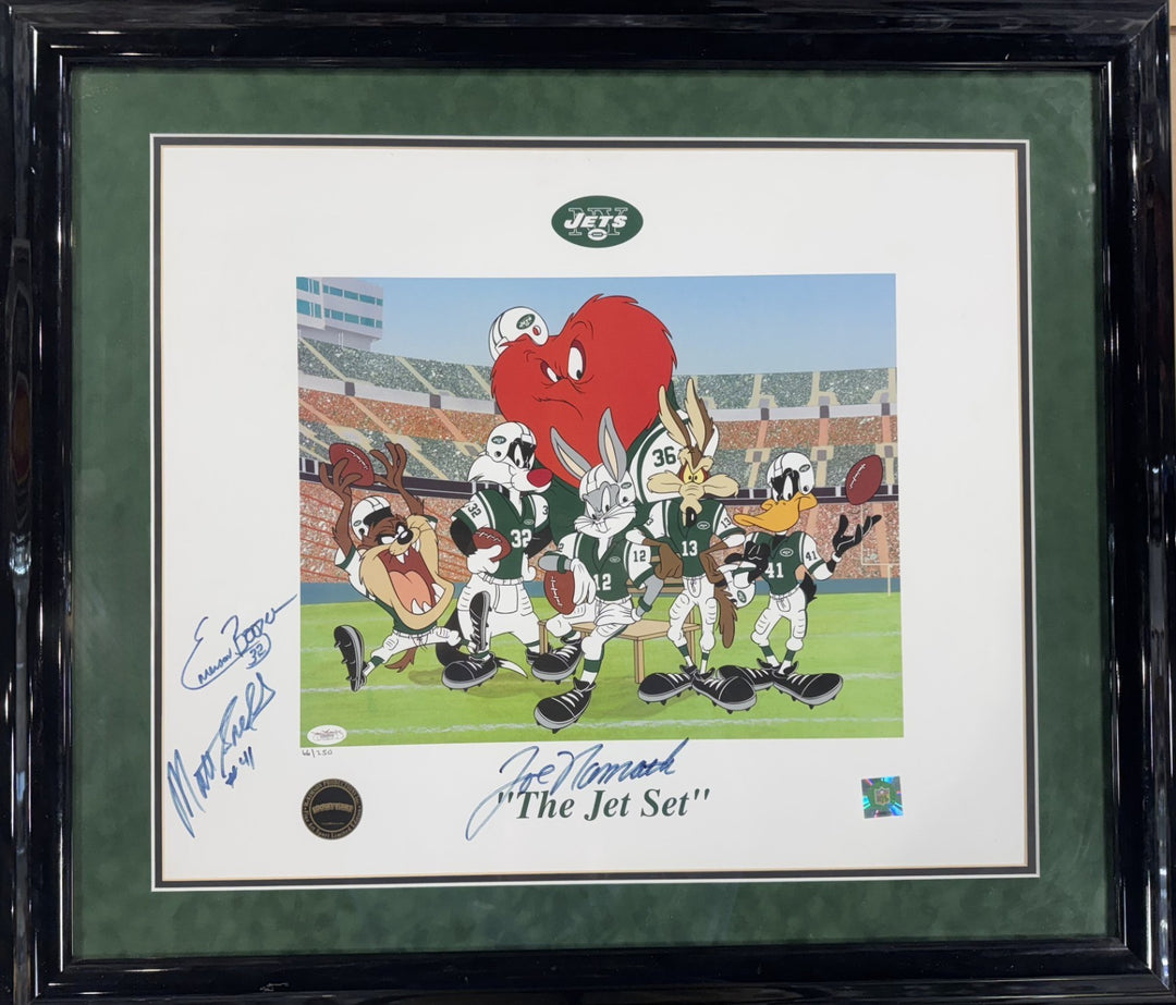 Looney Tunes The Jet Set Signed Framed 31x27 Litho Auto Namath Boozer Snell JSA