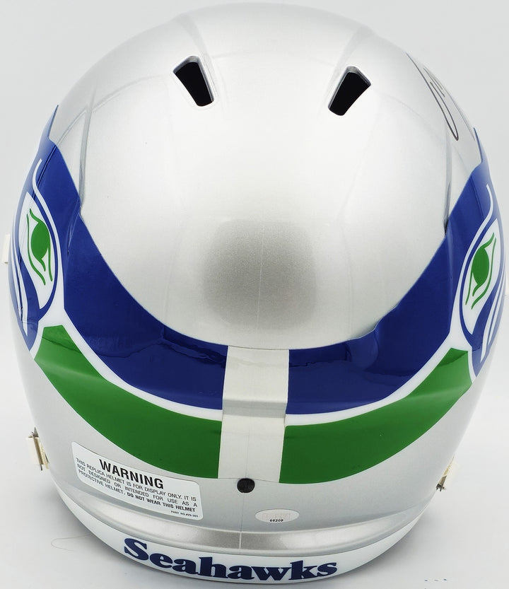 Tyler Lockett Auto Seahawks Silver 1983-01 Throwback Full Size Speed Rep Helmet