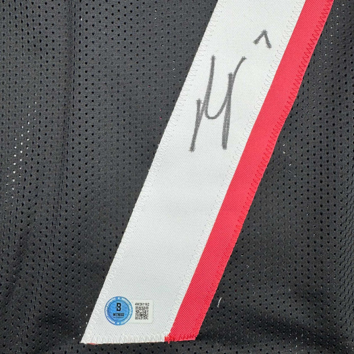 Autographed/Signed Bijan Robinson Atlanta Black Jersey Beckett BAS COA