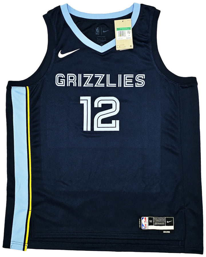 Grizzlies Ja Morant Auto Dark Blue Nike Icon Edition Swingman Jersey Size 52 BAS