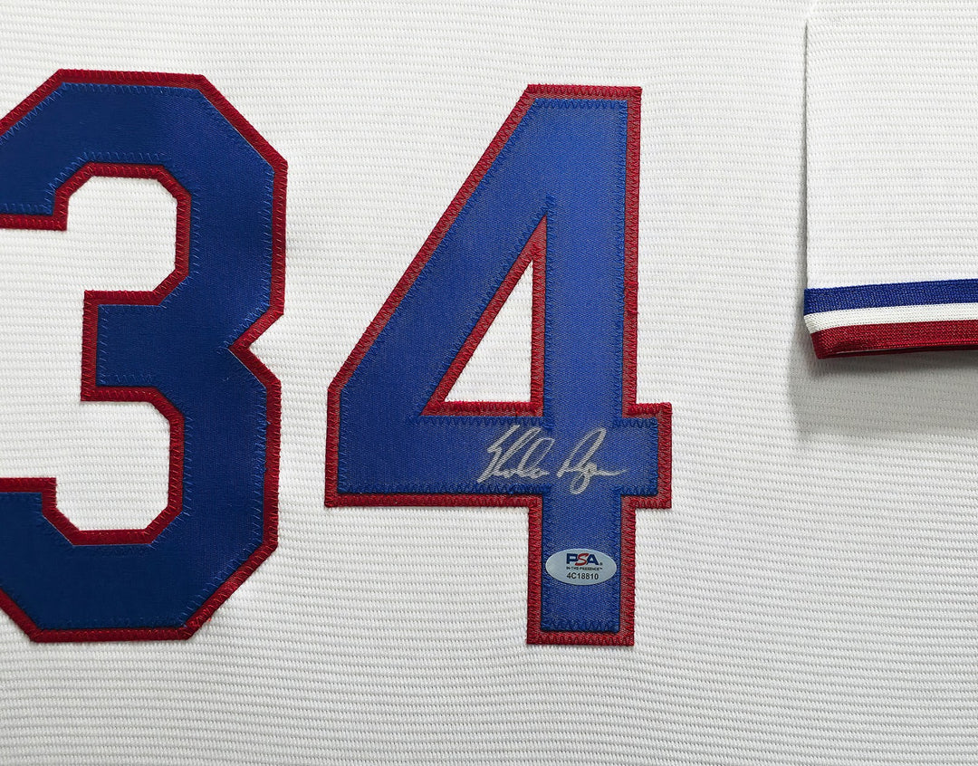 Nolan Ryan Signed Framed Rangers White Nike Jersey PSA/DNA