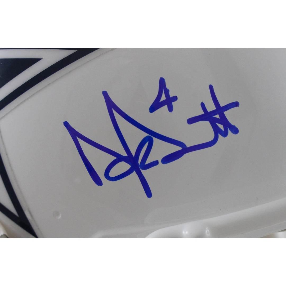 Dak Prescott Autographed Dallas Cowboys Authentic Alt 22 Helmet Beckett 56316