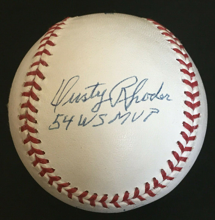 Don Larsen Dusty Rhodes Johnny Podres signed Baseball World Series MVP auto PSA