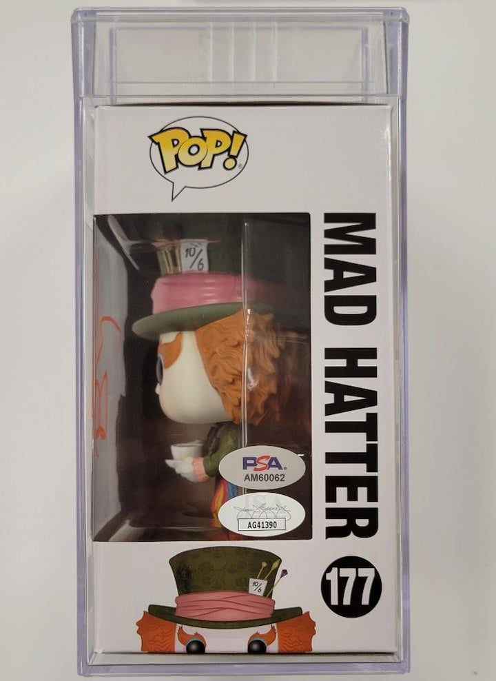 Johnny Depp signed Alice Mad Hatter Funko Pop Figure 177 autograph ~ PSA Encap