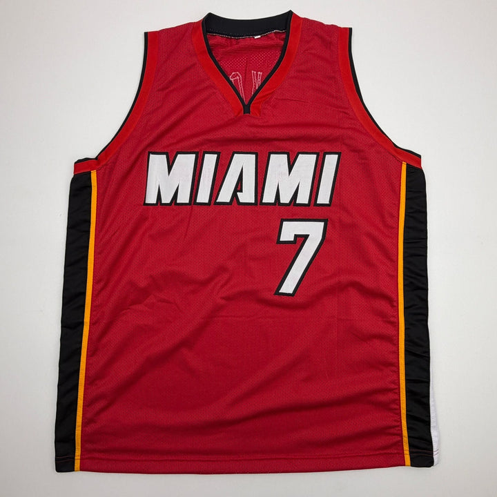Facsimile Autographed Giannis Antetokounmpo Miami Red Reprint Jersey XL