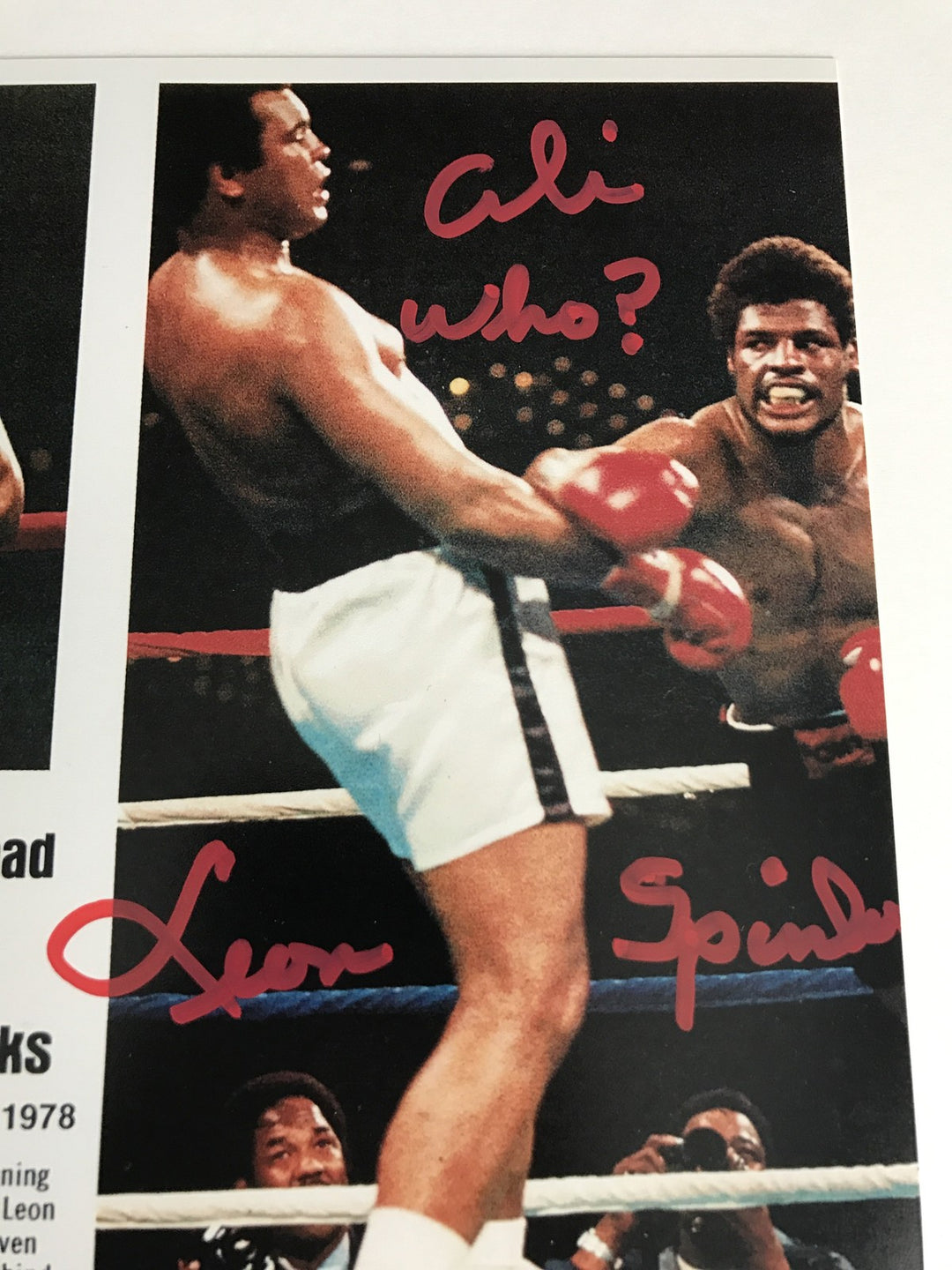 Leon Spinks Signed 8x10 Inscribed "Ali Who?" COA Inscriptagraphs 8x Muhammad