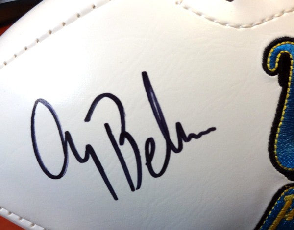 Gary Beban Signed White Logo Football UCLA Bruins "67 Heisman" PSA/DNA