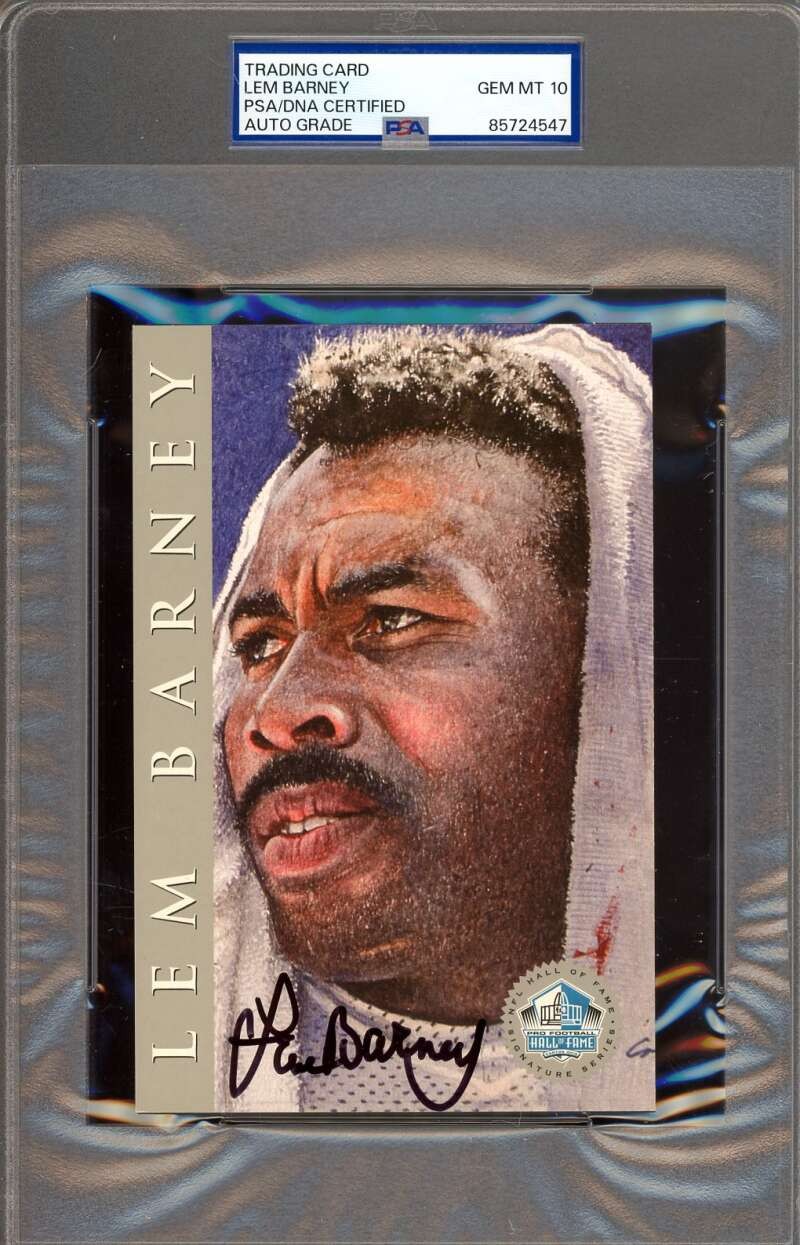 Lem Barney Gem Mint 10 PSA DNA Signed 1998 HOF Signature Series Auto