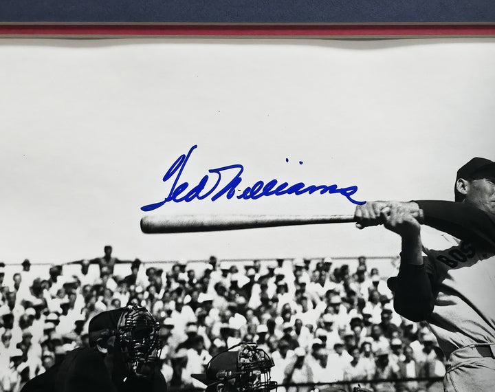 Ted Williams Signed Framed 16x20 Photo Boston Red Sox Beckett BAS