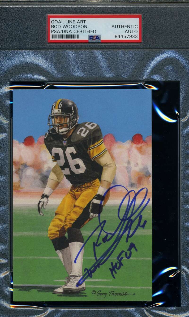 Rod Woodson PSA DNA Slabbed Signed Goal Line Art Card Autograph GLAC