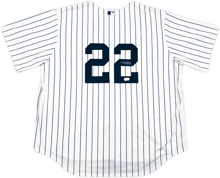 Yankees Juan Soto Signed White W/Pinstripes Nike Jersey Size XXL Beckett