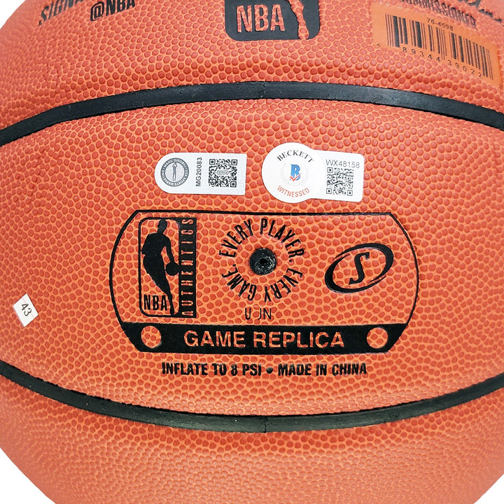 Manu Ginobili Signed Official Spalding Sig Series Basketball Spurs Beckett Wit