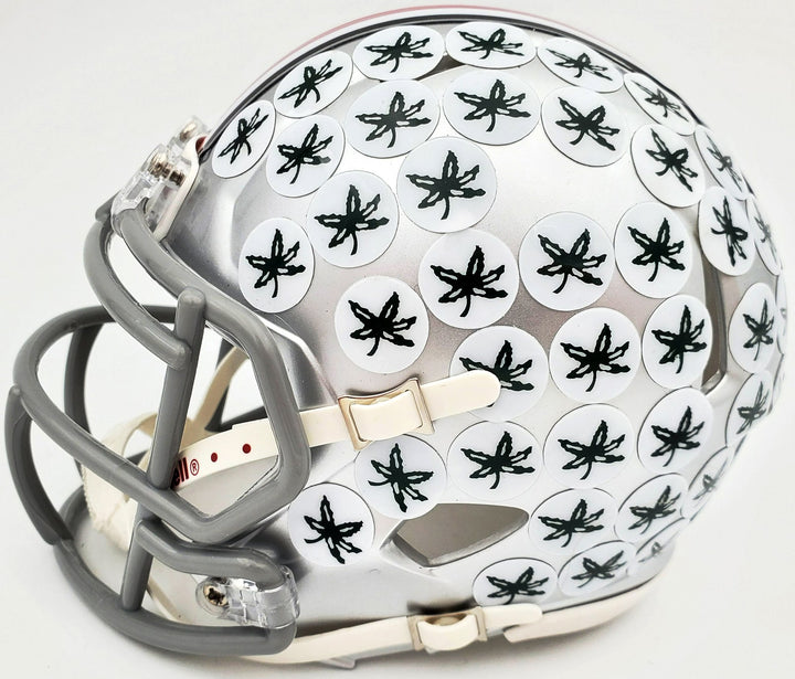 Justin Fields Signed Ohio State Buckeyes Silver Speed Mini Helmet Beckett BAS
