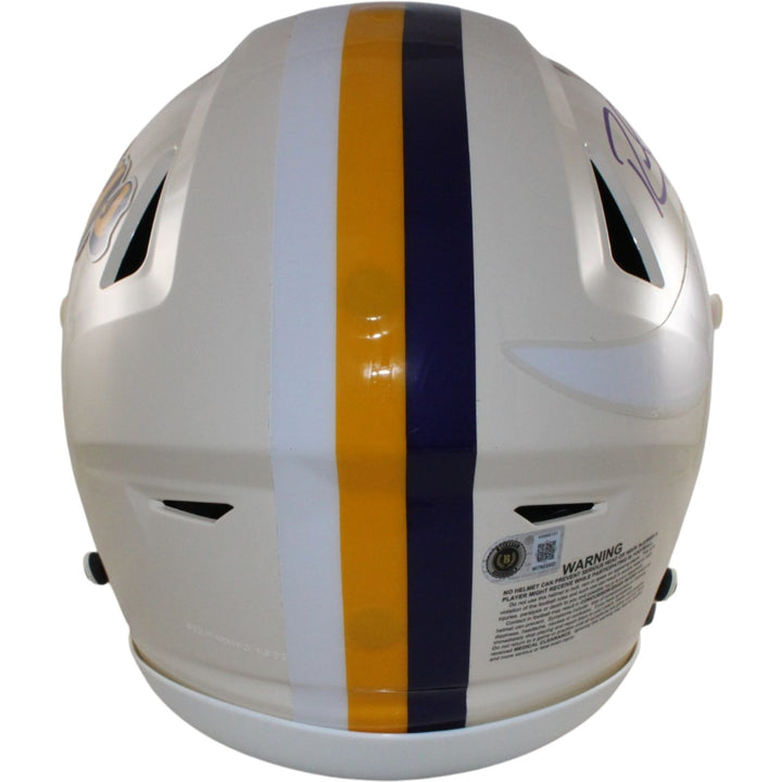 Randy Moss Justin Jefferson Signed Minnesota Vikings SpeedFlex Helmet BAS 57982