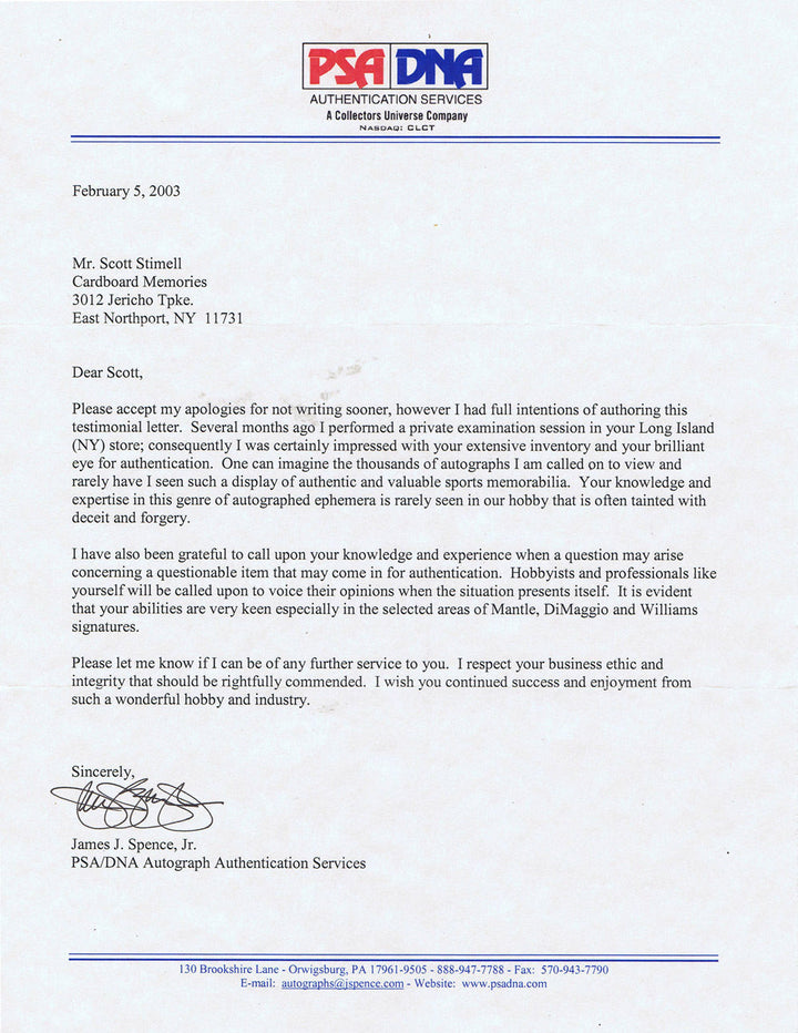 Billy Loes signed official NL Baseball Brooklyn Dodgers mint auto 1955 WS Coa