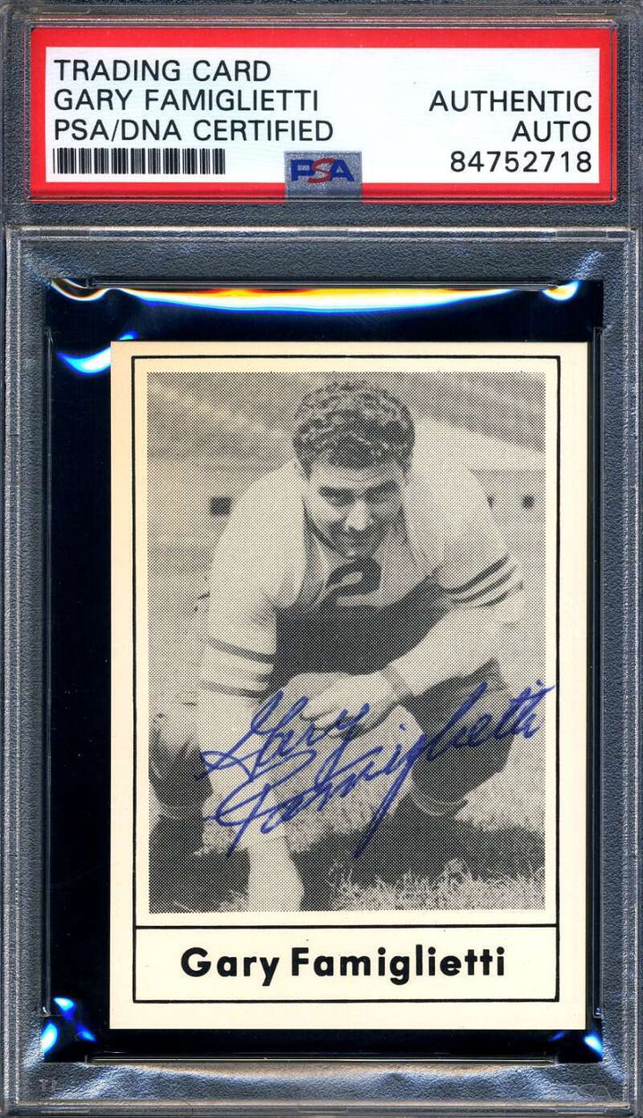 Gary Famiglietti PSA DNA Signed 1977 Touchdown Club Autograph