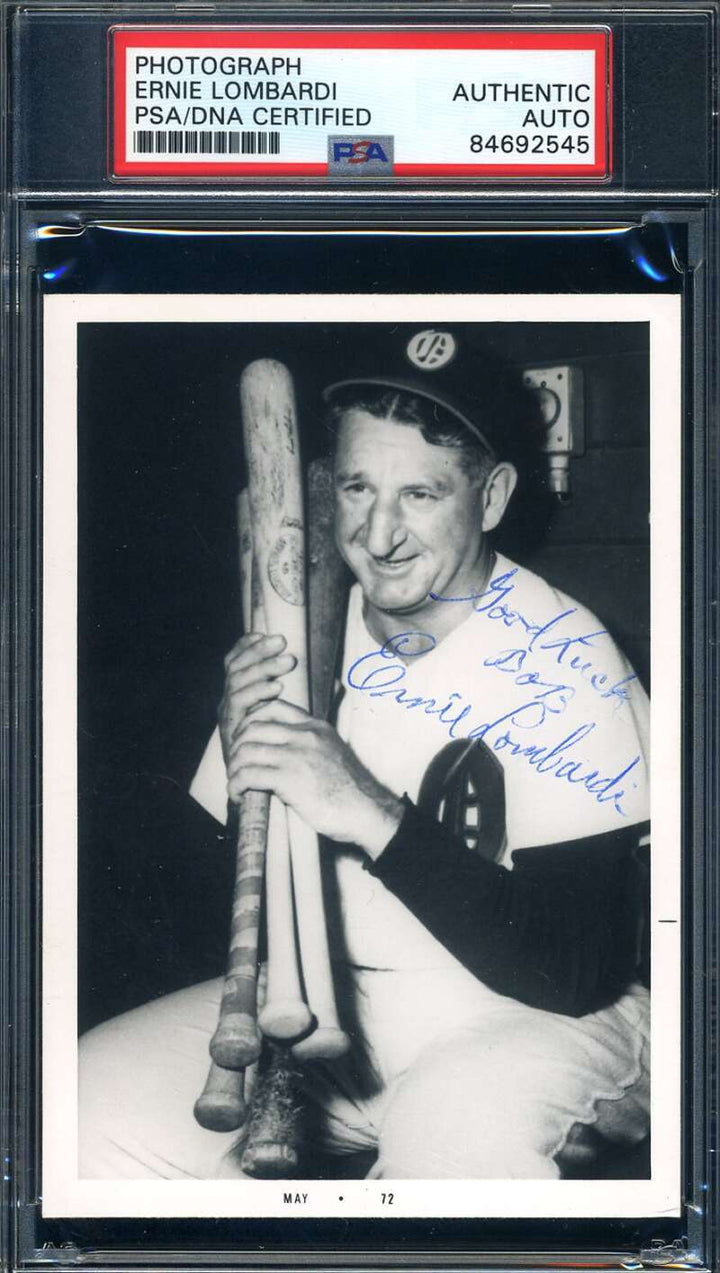 Ernie Lombardi PSA DNA Coa Signed Photo Cincinnati Reds Autograph