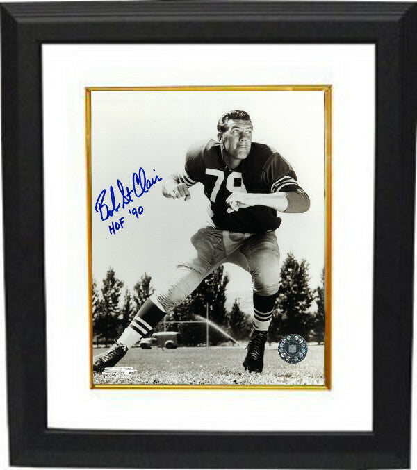 Bob St. Clair signed San Francisco 49ers Vintage Sepia 8x10 Photo Framed HOF '90