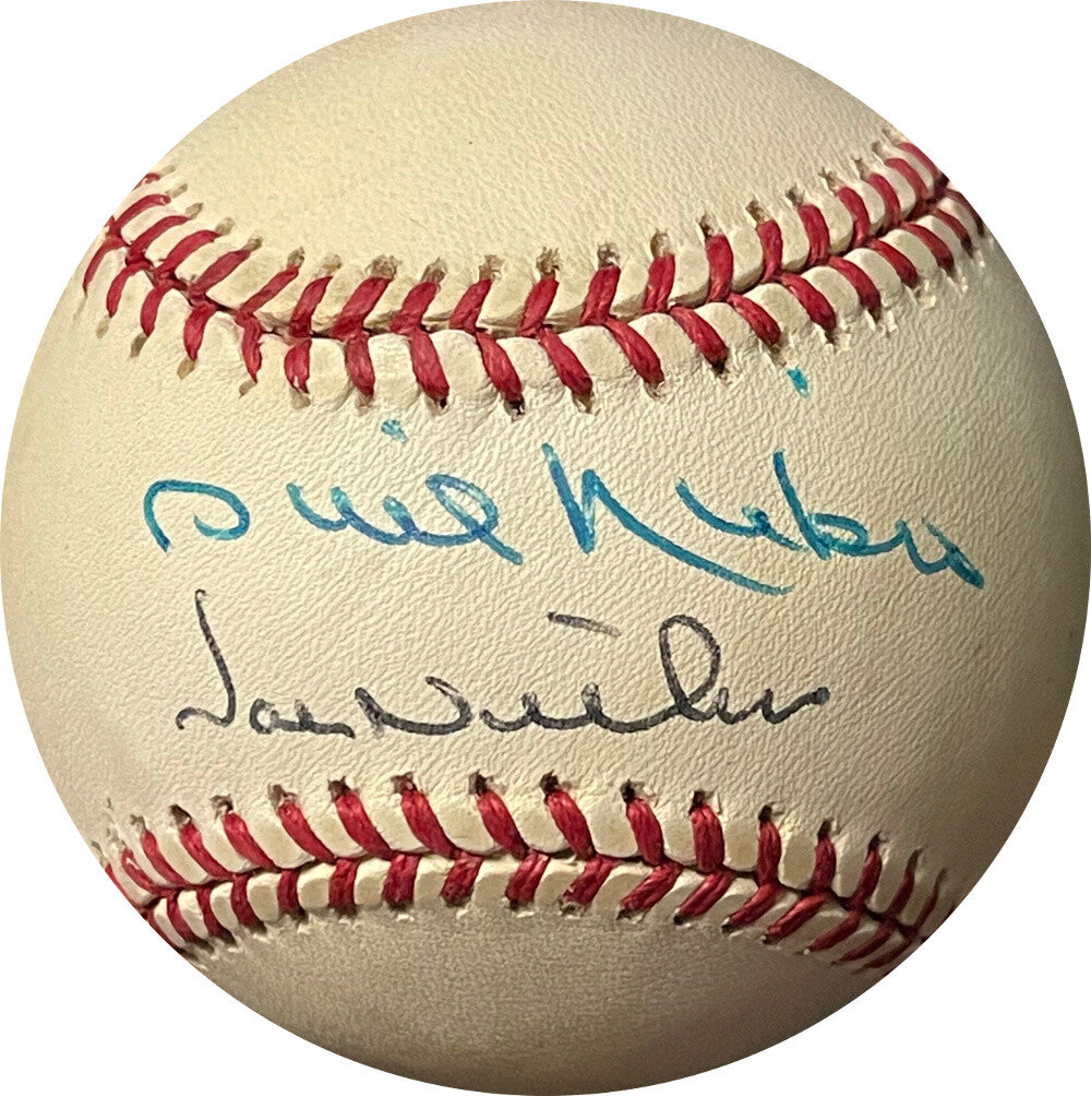 Phil Niekro/Joe Niekro dual signed ROAL Rawlings Official AL Baseball minor tone