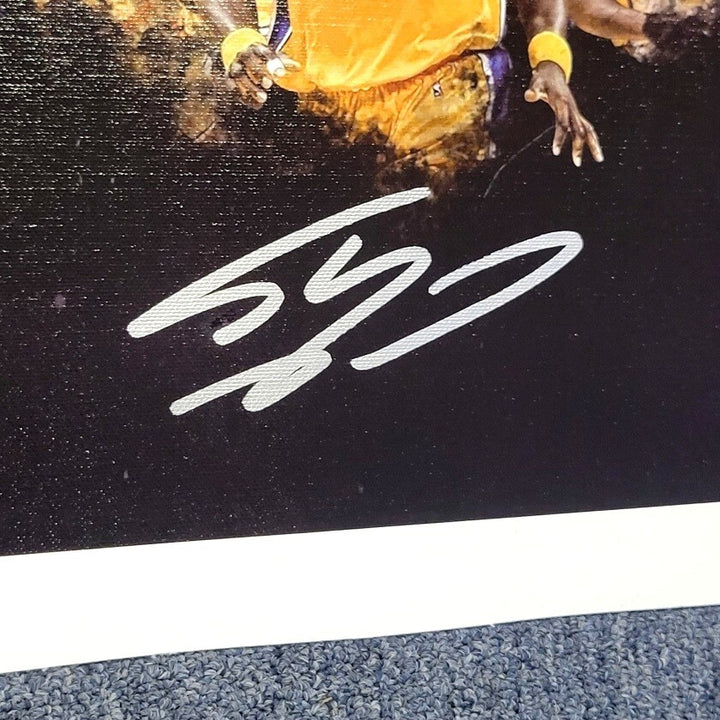 SHAQUILLE O'NEAL Signed 18x24 Canvas Photo LAKERS HOF Shaq Auto ~ PSA/DNA Holo