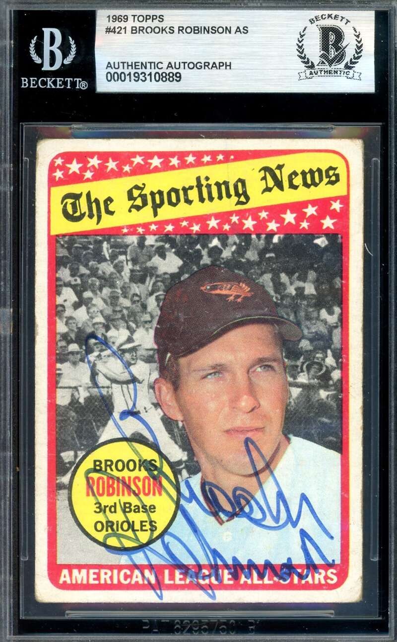 Brooks Robinson Beckett BAS Signed 1969 Topps All Star Autograph