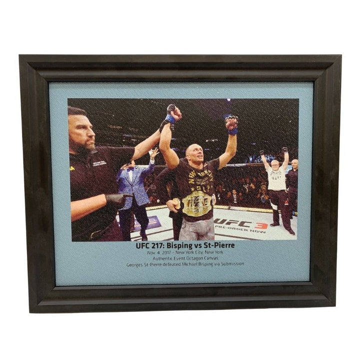 UFC 217: Bisping vs St-Pierre Framed Event Image Printed Directly onto Authentic Event Used Canvas