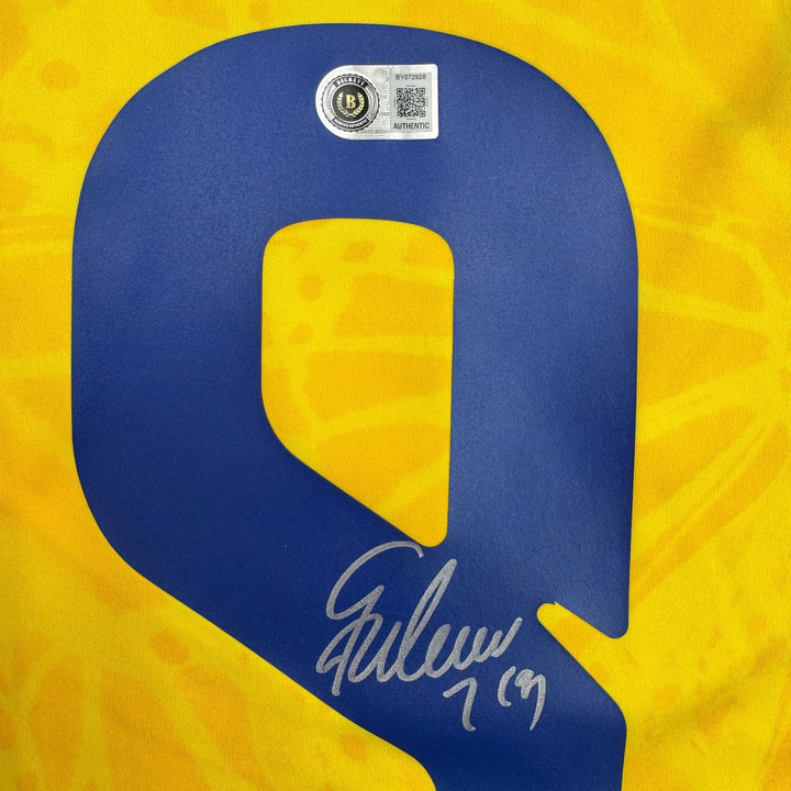 Autographed/Signed Radamel Falcao Columbia Yellow Soccer Jersey BAS COA