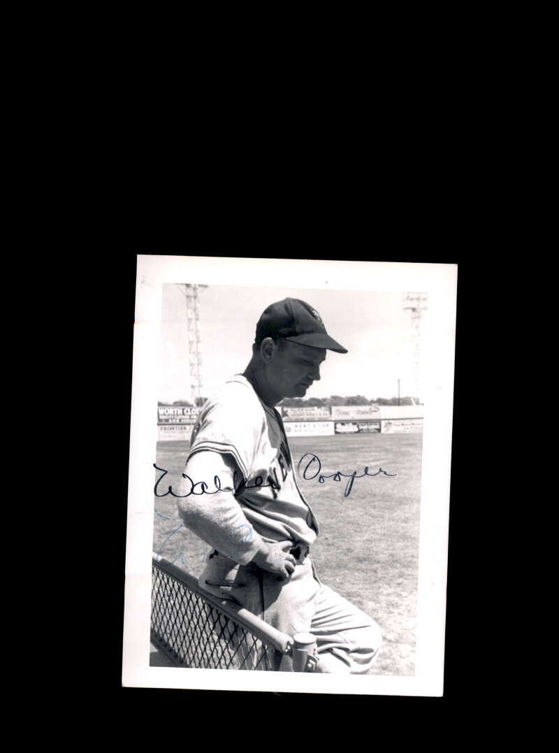 Walker Cooper JSA Coa Signed Vintage 4x5 1940s St Louis Cardinals Original Photo