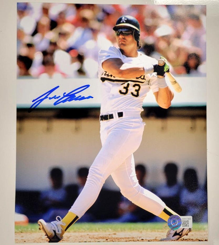 Jose Canseco signed Oakland A's 8x10 Photo #2 autograph ~ BAS Beckett Witness