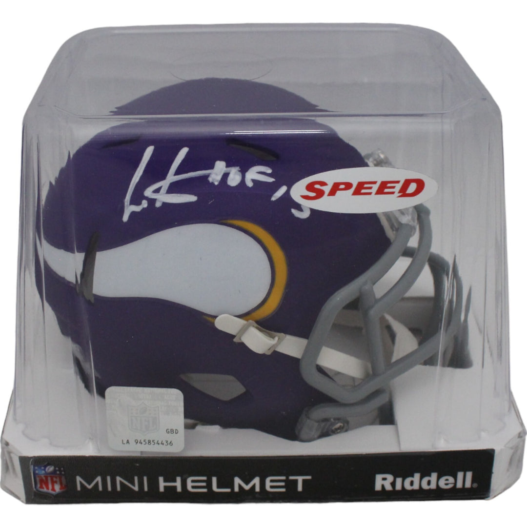 Cris Carter Autographed/Signed Minnesota Vikings Mini Helmet HOF Beckett 46730