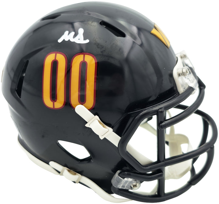 Mike Sainristil Auto Commanders Black 2022 Alt Speed Mini Helmet Beckett Witness