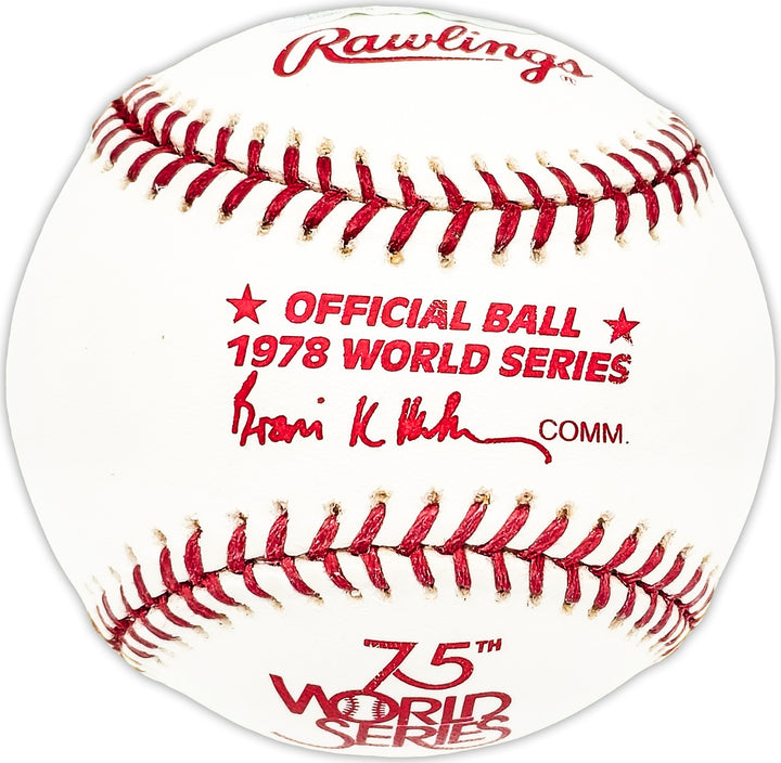 Yogi Berra Autographed 1978 World Series MLB Baseball Yankees Beckett BM25603
