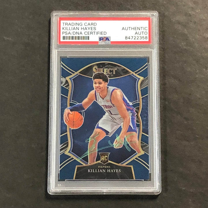 2020-21 Panini Select #67 Killian Hayes Signed Card AUTO PSA Slabbed RC Pistons