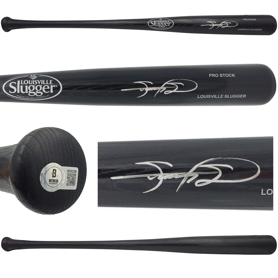 Sammy Sosa Signed Black L Slugger Pro Stock Baseball Bat Cubs Beckett Witness
