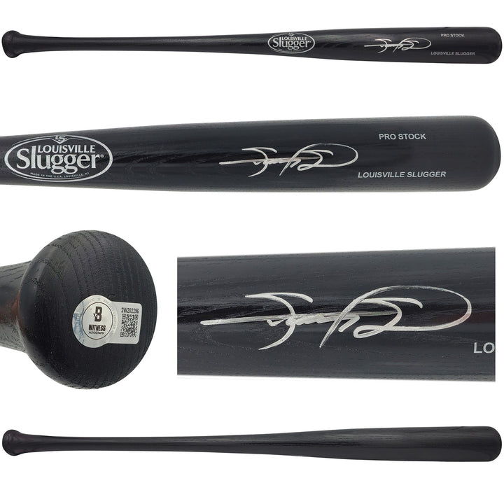 Sammy Sosa Signed Black L Slugger Pro Stock Baseball Bat Cubs Beckett Witness