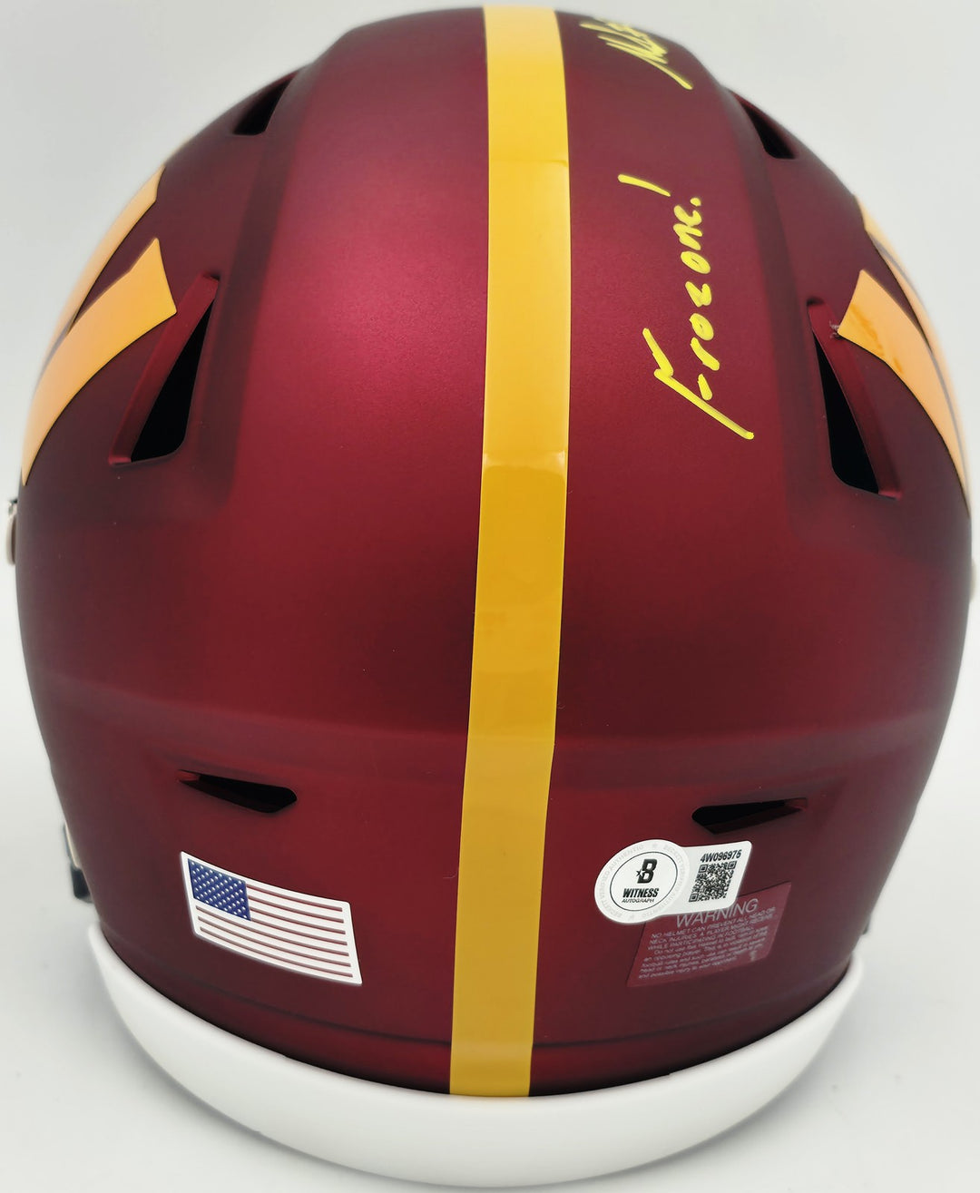 Mike Sainristil Signed Maroon Riddell SpeedFlex MIDI Mid-Size Helmet Washington