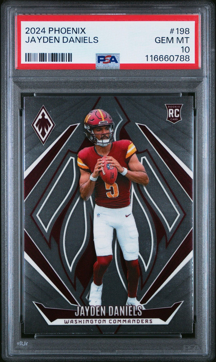 Graded 2024 Panini Phoenix Jayden Daniels #198 Rookie RC Football Card PSA 10