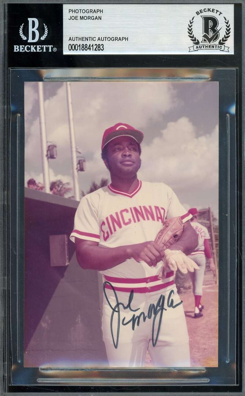 Joe Morgan Beckett BAS Signed Original 4x5 Photo Reds Autograph